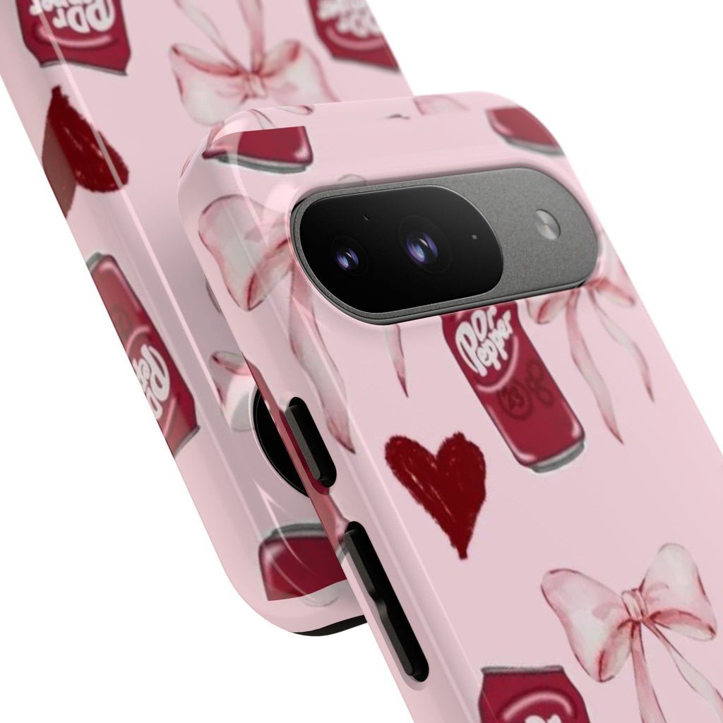 Dr Pepper Pink Bow Phone Case — Cute Soda Pattern Tough Case