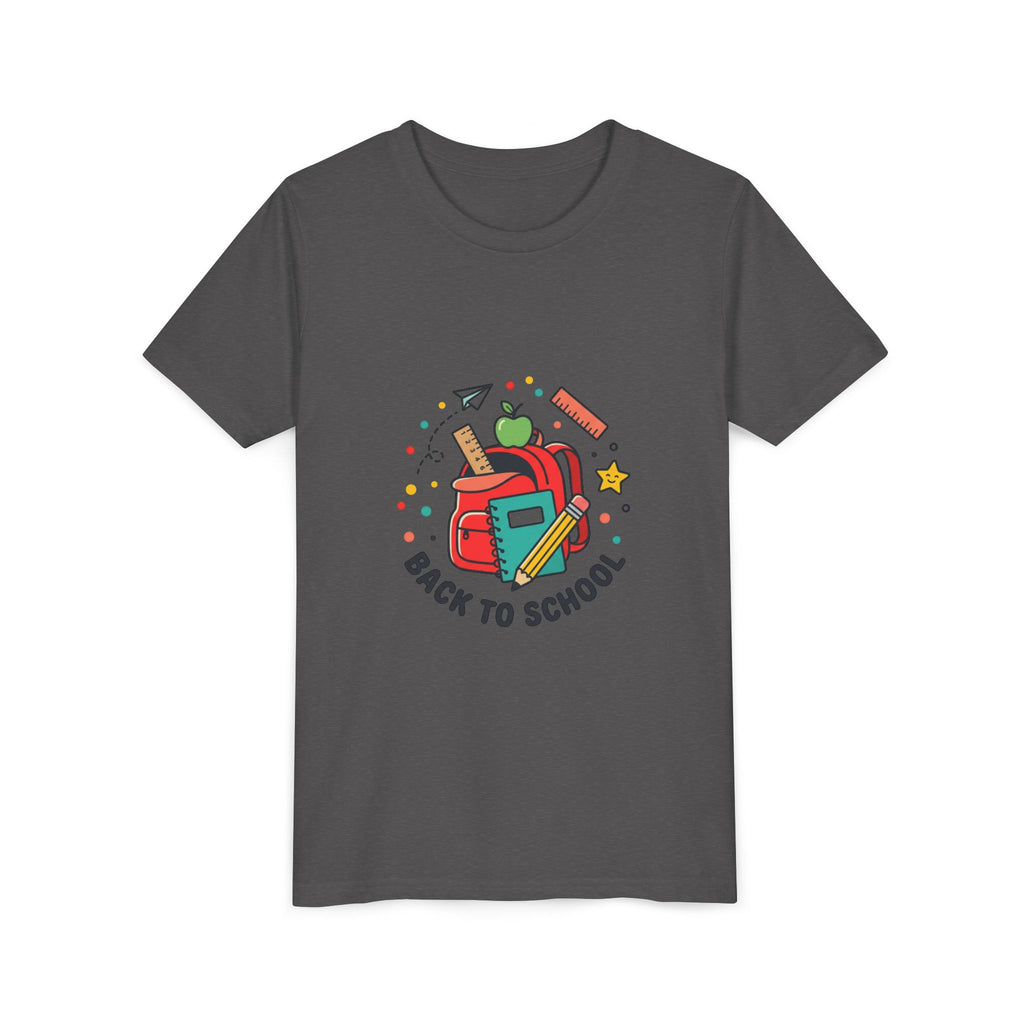 Back to School Youth Tee — Kids Backpack & School Supplies Graphic Shirt