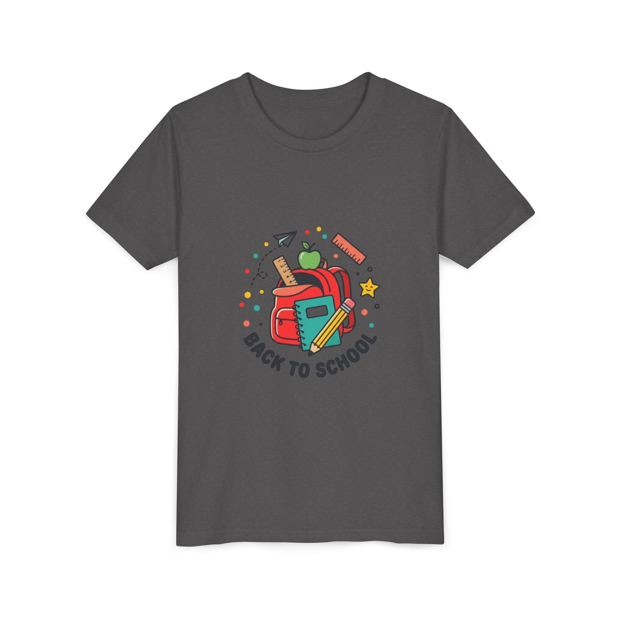 Back to School Youth Tee — Kids Backpack & School Supplies Graphic Shirt