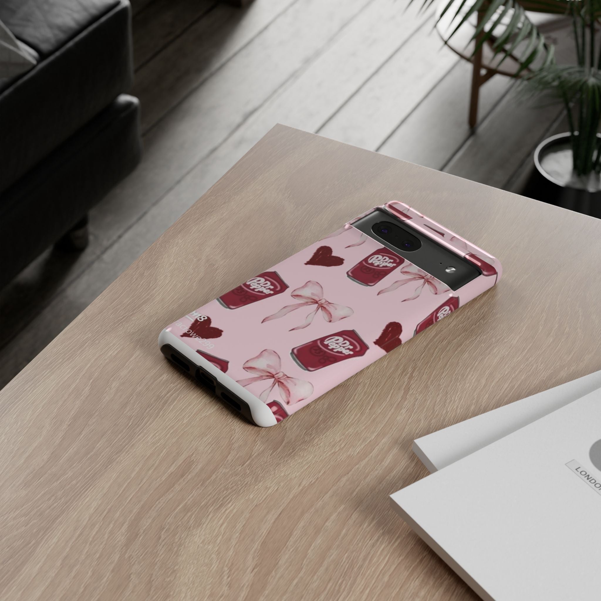 Dr Pepper Pink Bow Phone Case — Cute Soda Pattern Tough Case