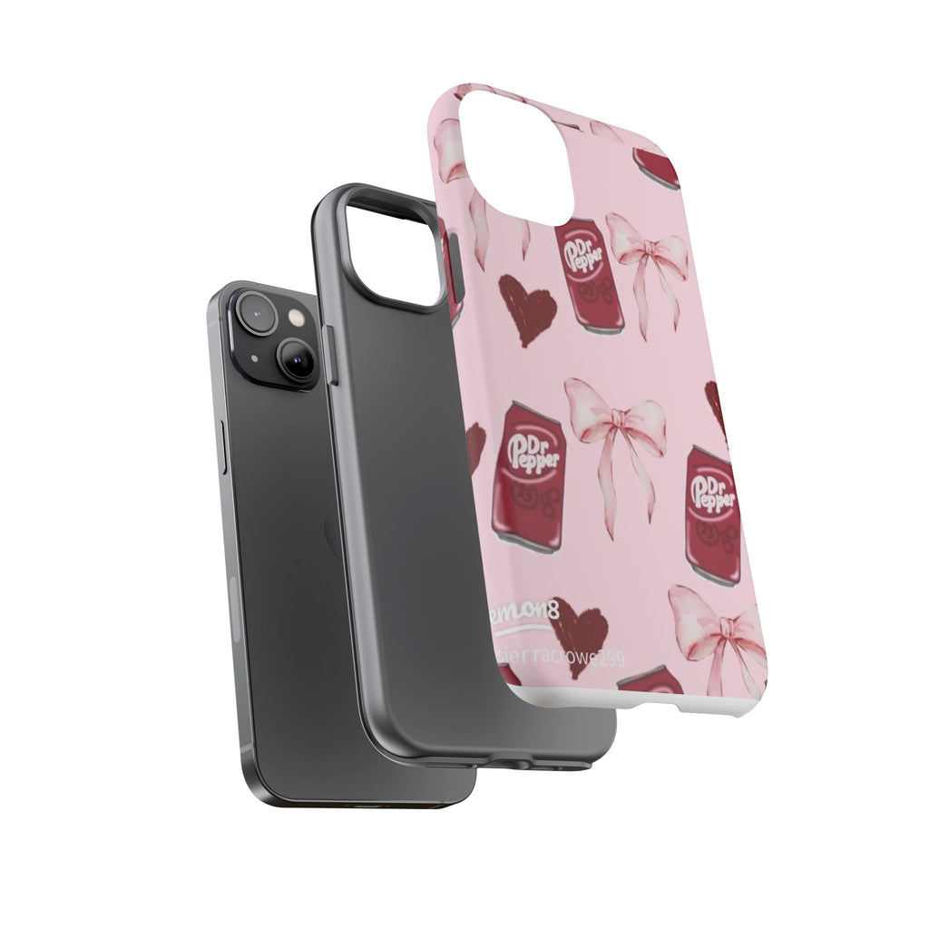 Dr Pepper Pink Bow Phone Case — Cute Soda Pattern Tough Case