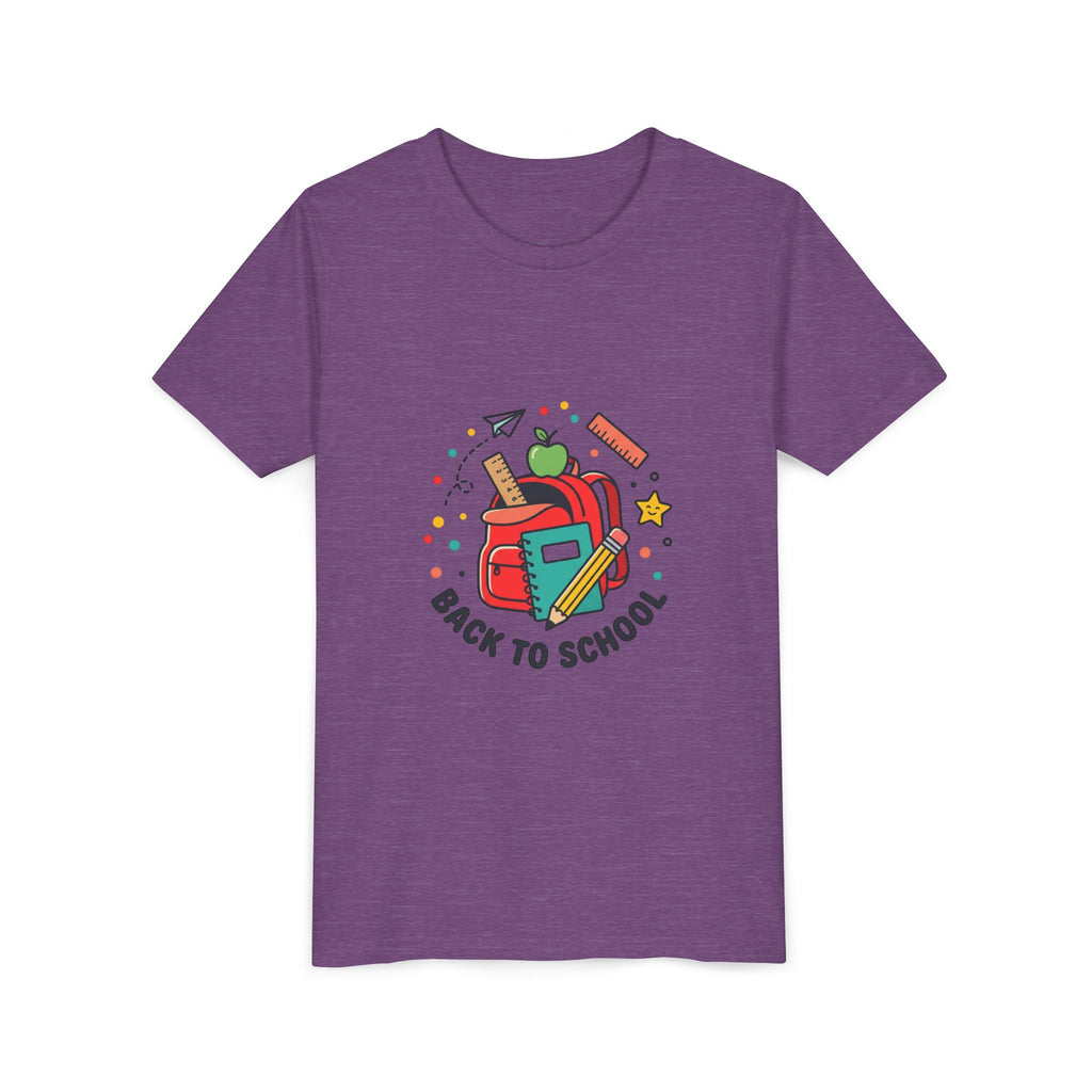 Back to School Youth Tee — Kids Backpack & School Supplies Graphic Shirt