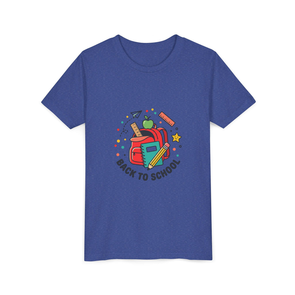 Back to School Youth Tee — Kids Backpack & School Supplies Graphic Shirt