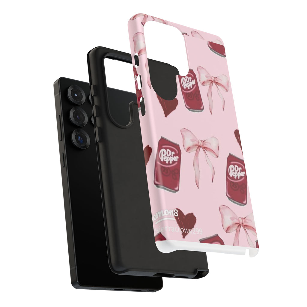 Dr Pepper Pink Bow Phone Case — Cute Soda Pattern Tough Case