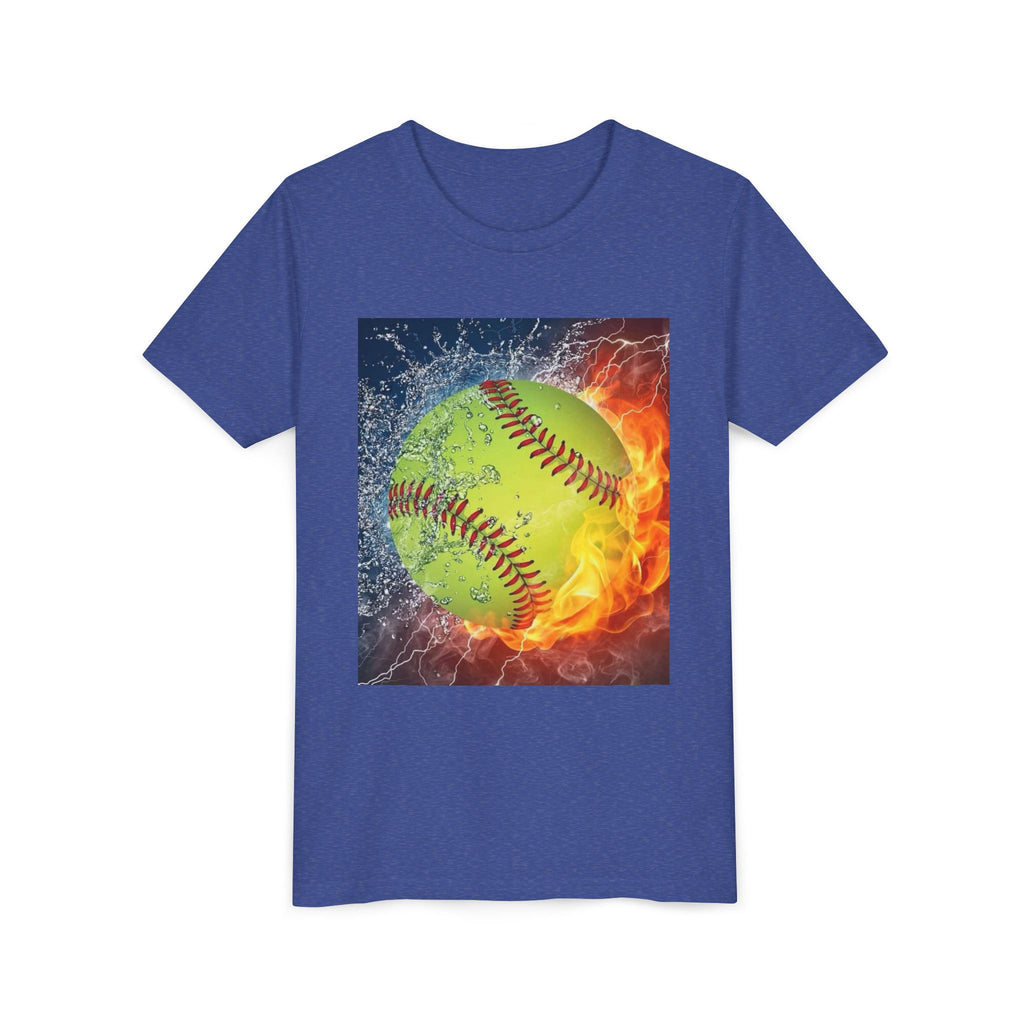 Youth Softball Flame & Splash Tee