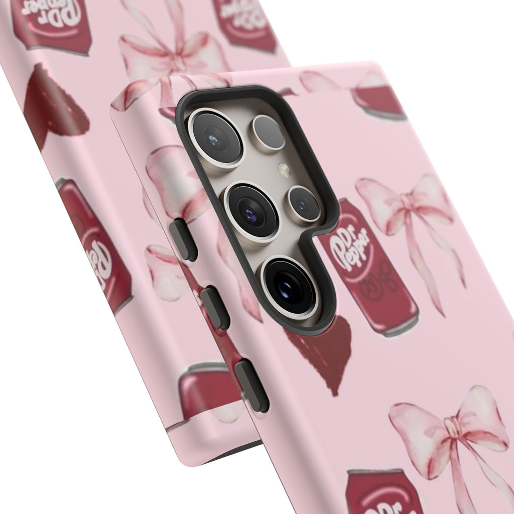 Dr Pepper Pink Bow Phone Case — Cute Soda Pattern Tough Case