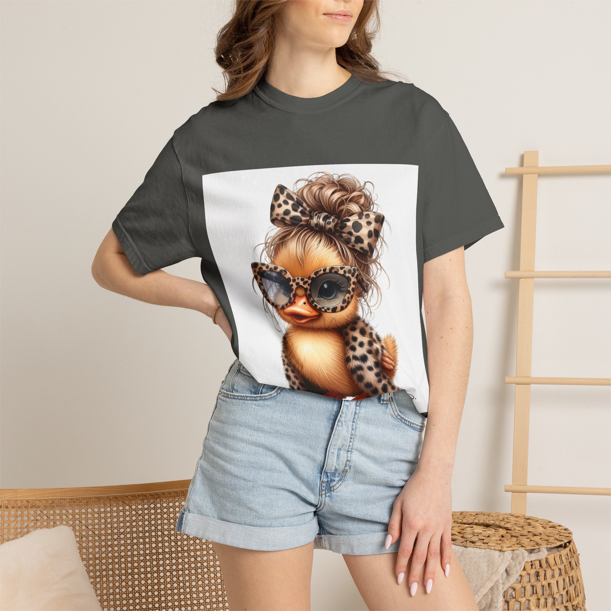 Cute Leopard Chick T-Shirt — Sunglasses Chick Graphic Tee