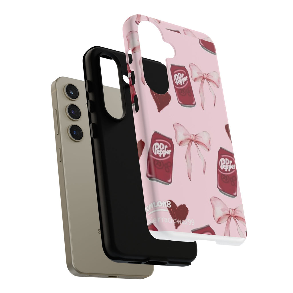 Dr Pepper Pink Bow Phone Case — Cute Soda Pattern Tough Case