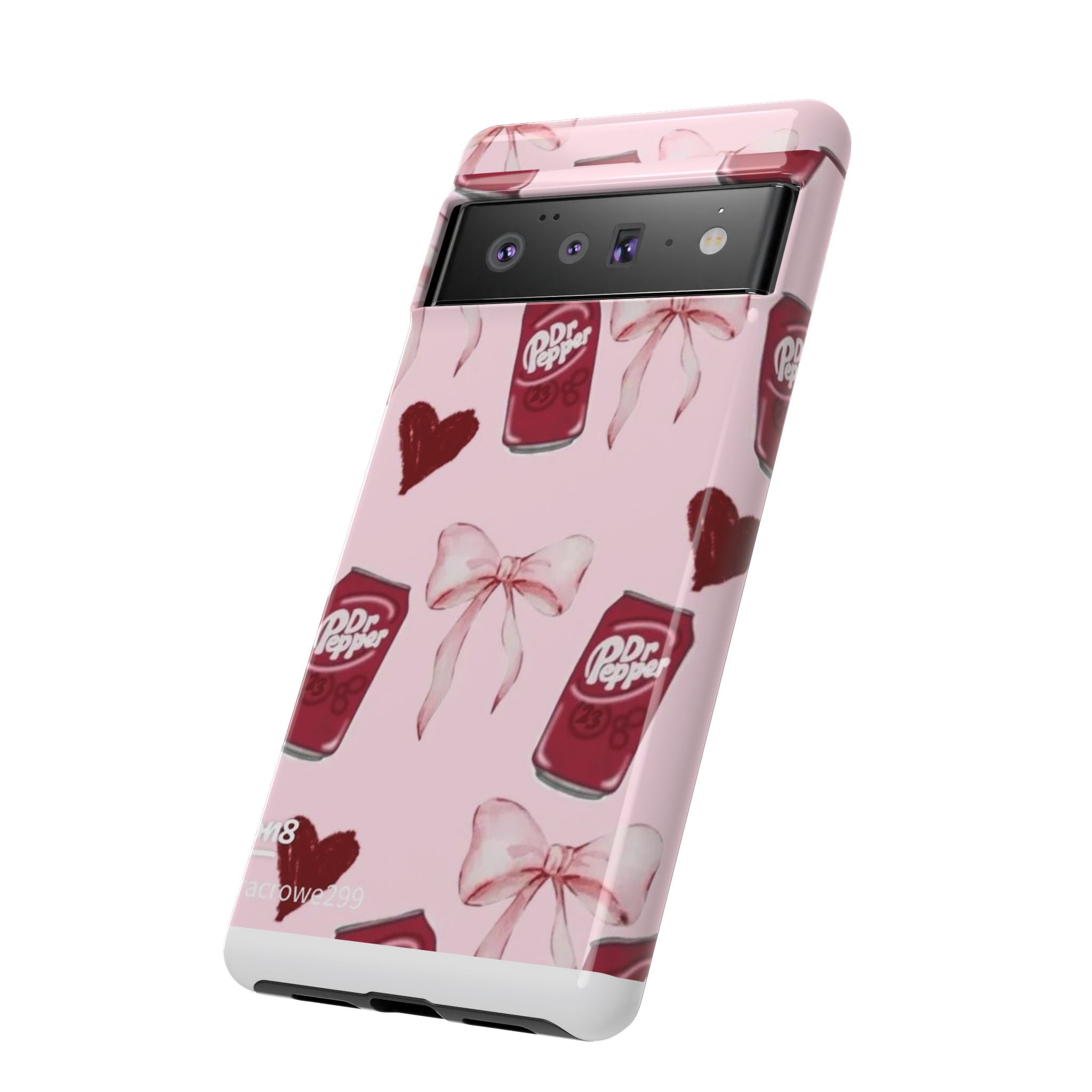 Dr Pepper Pink Bow Phone Case — Cute Soda Pattern Tough Case