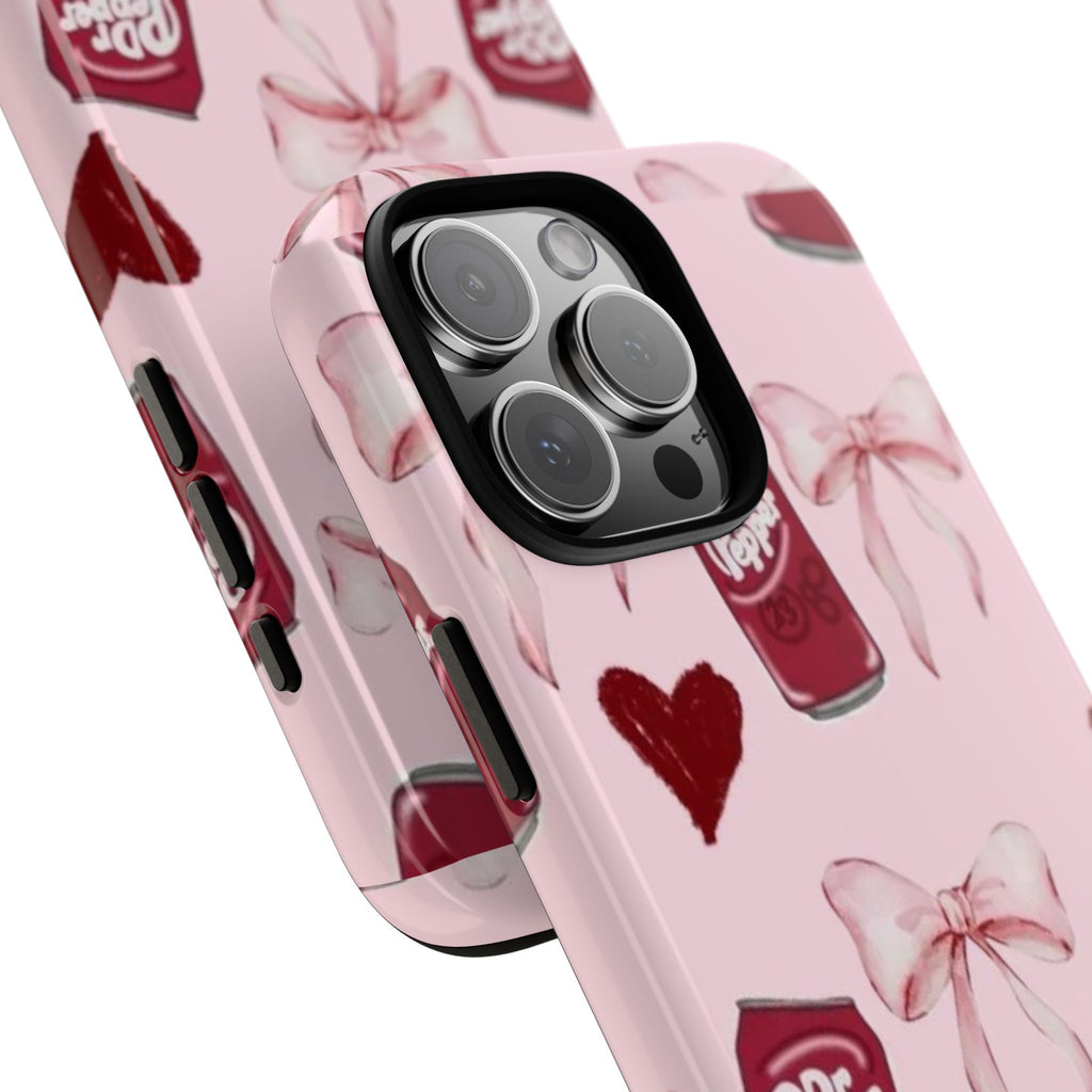 Dr Pepper Pink Bow Phone Case — Cute Soda Pattern Tough Case