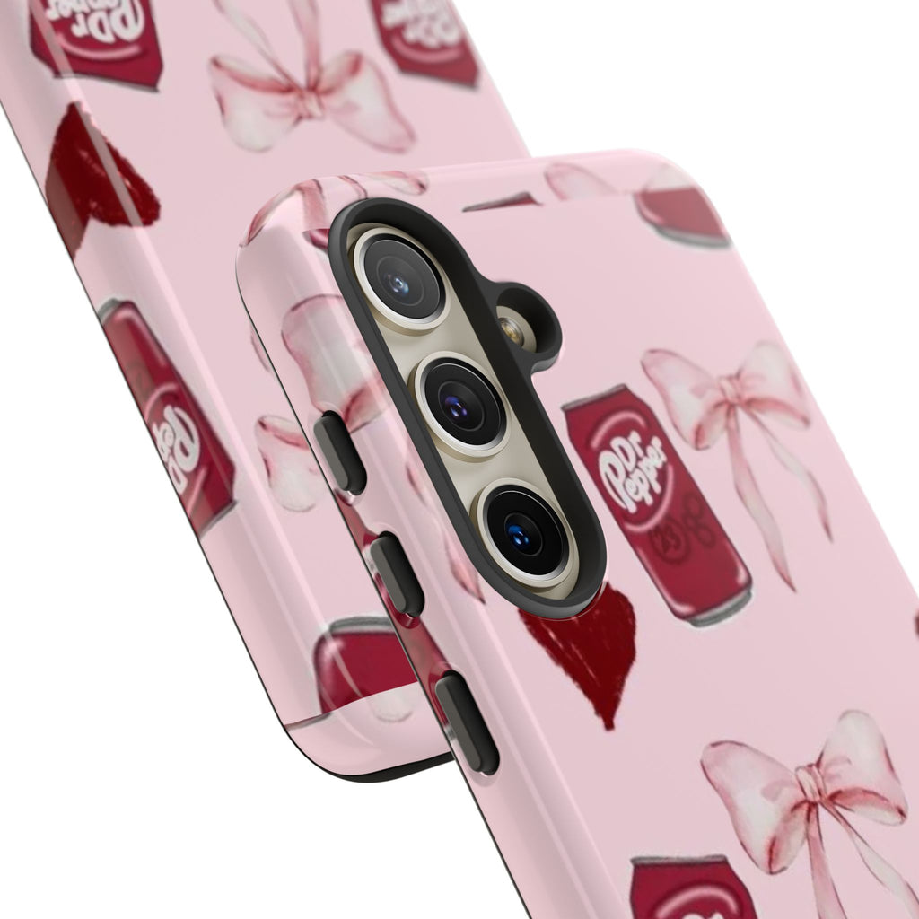 Dr Pepper Pink Bow Phone Case — Cute Soda Pattern Tough Case