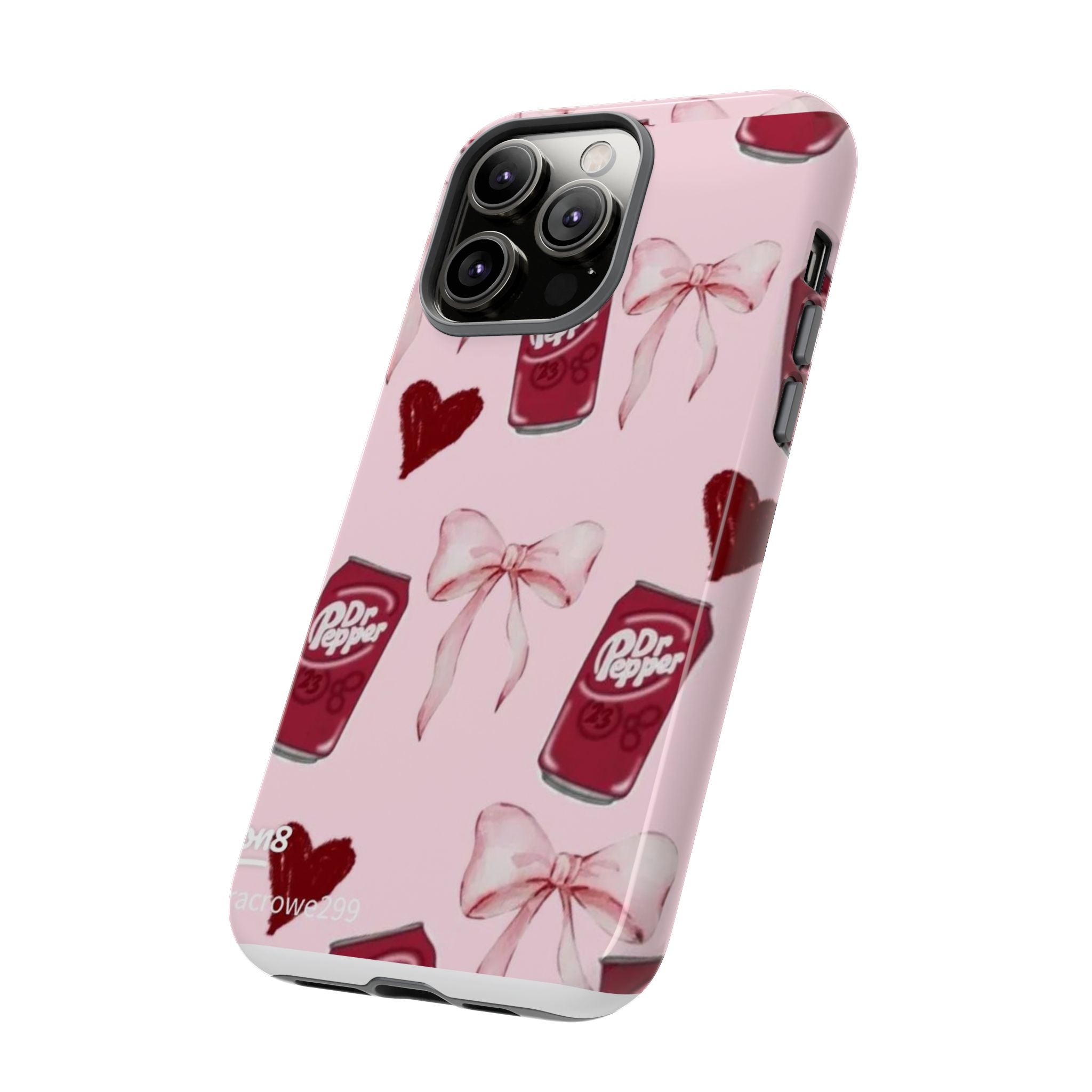 Dr Pepper Pink Bow Phone Case — Cute Soda Pattern Tough Case