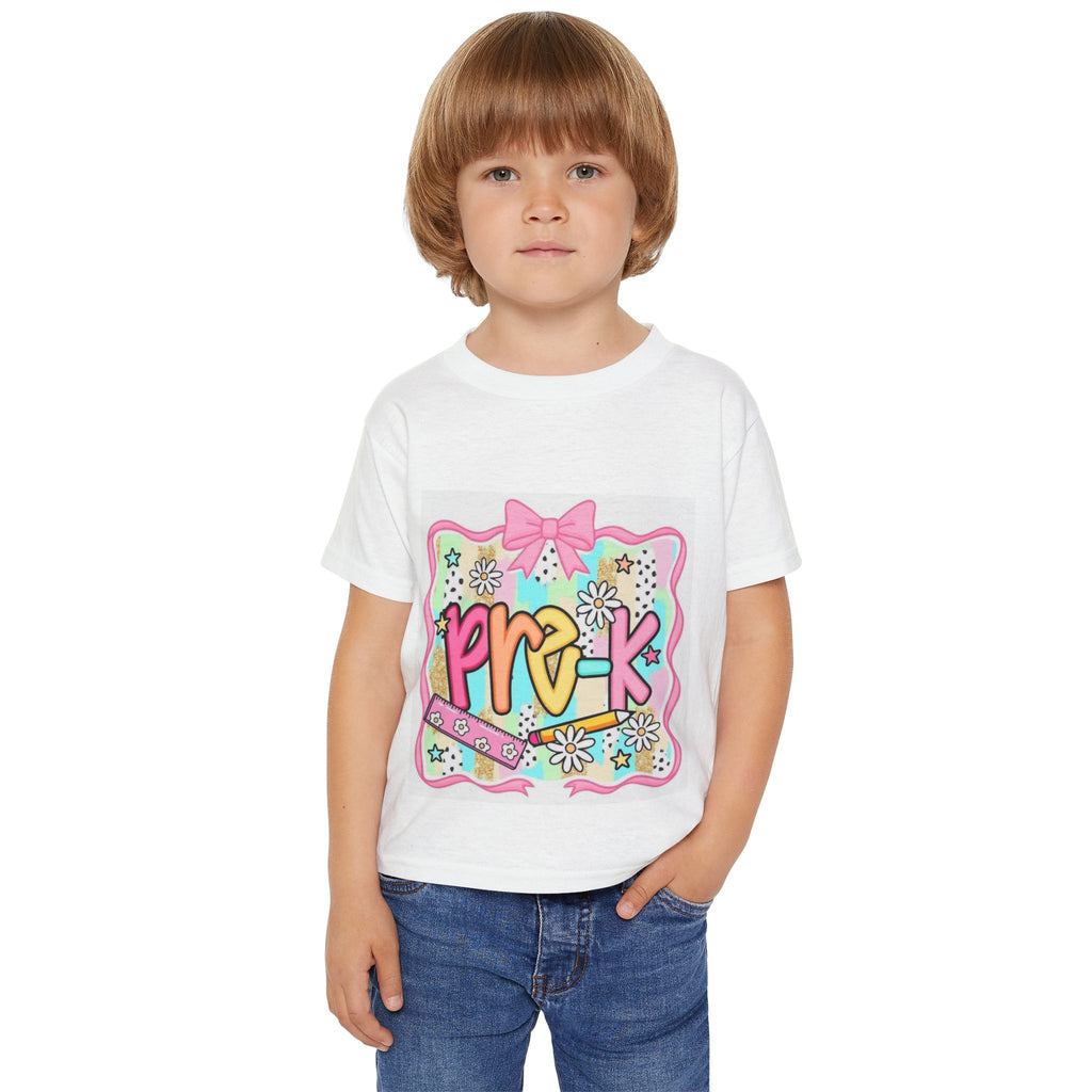 Pre-K Toddler T‑Shirt — Cute Back-to-School Preschool Shirt with Bow & Flowers