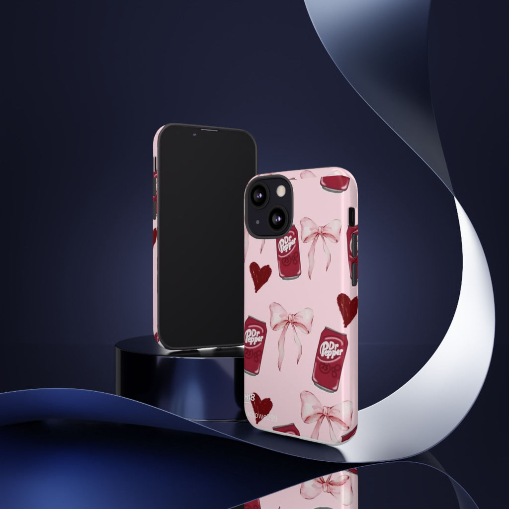 Dr Pepper Pink Bow Phone Case — Cute Soda Pattern Tough Case