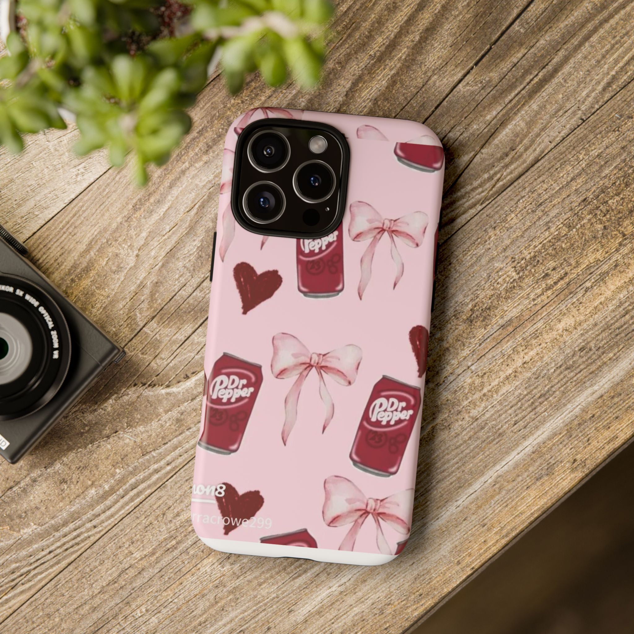 Dr Pepper Pink Bow Phone Case — Cute Soda Pattern Tough Case