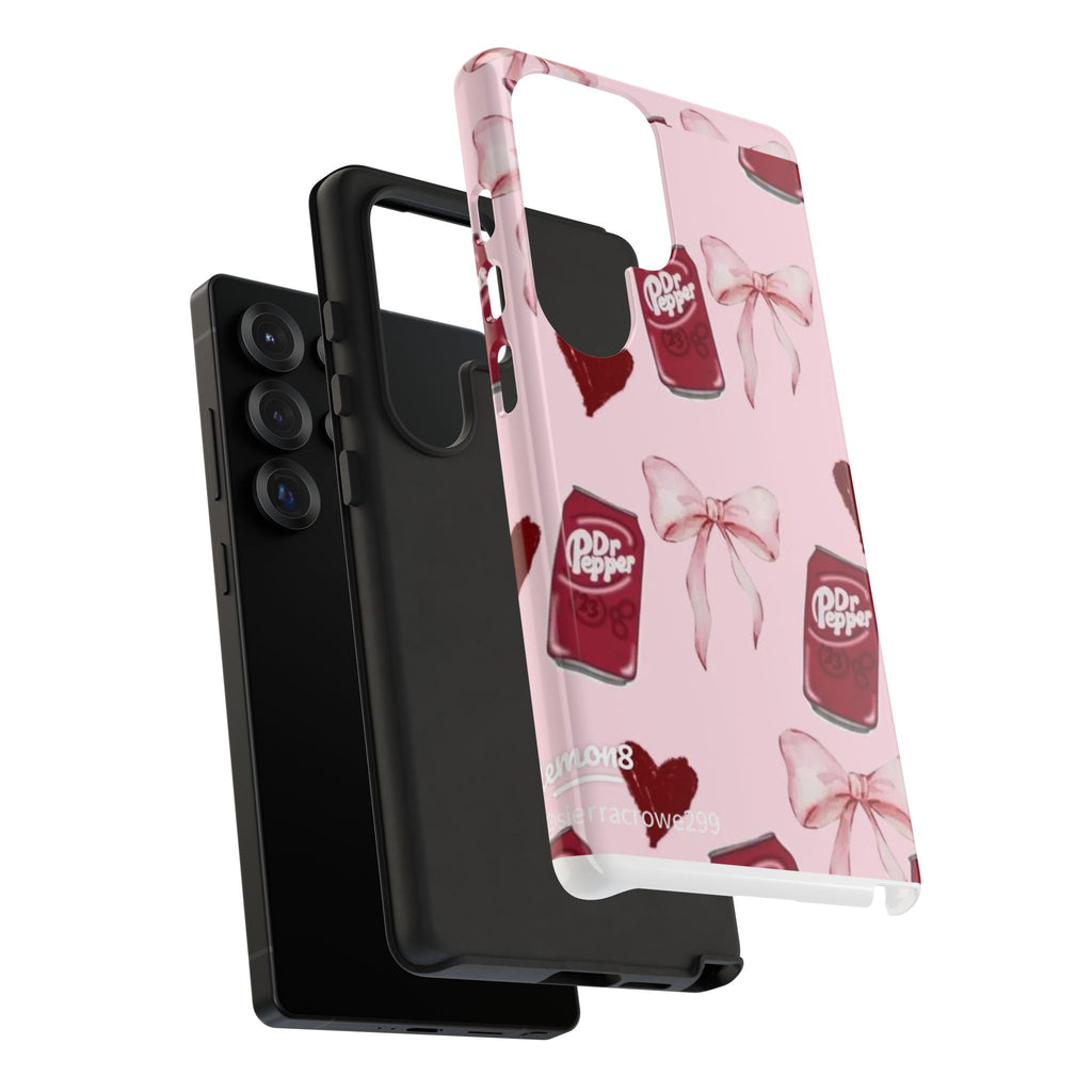 Dr Pepper Pink Bow Phone Case — Cute Soda Pattern Tough Case