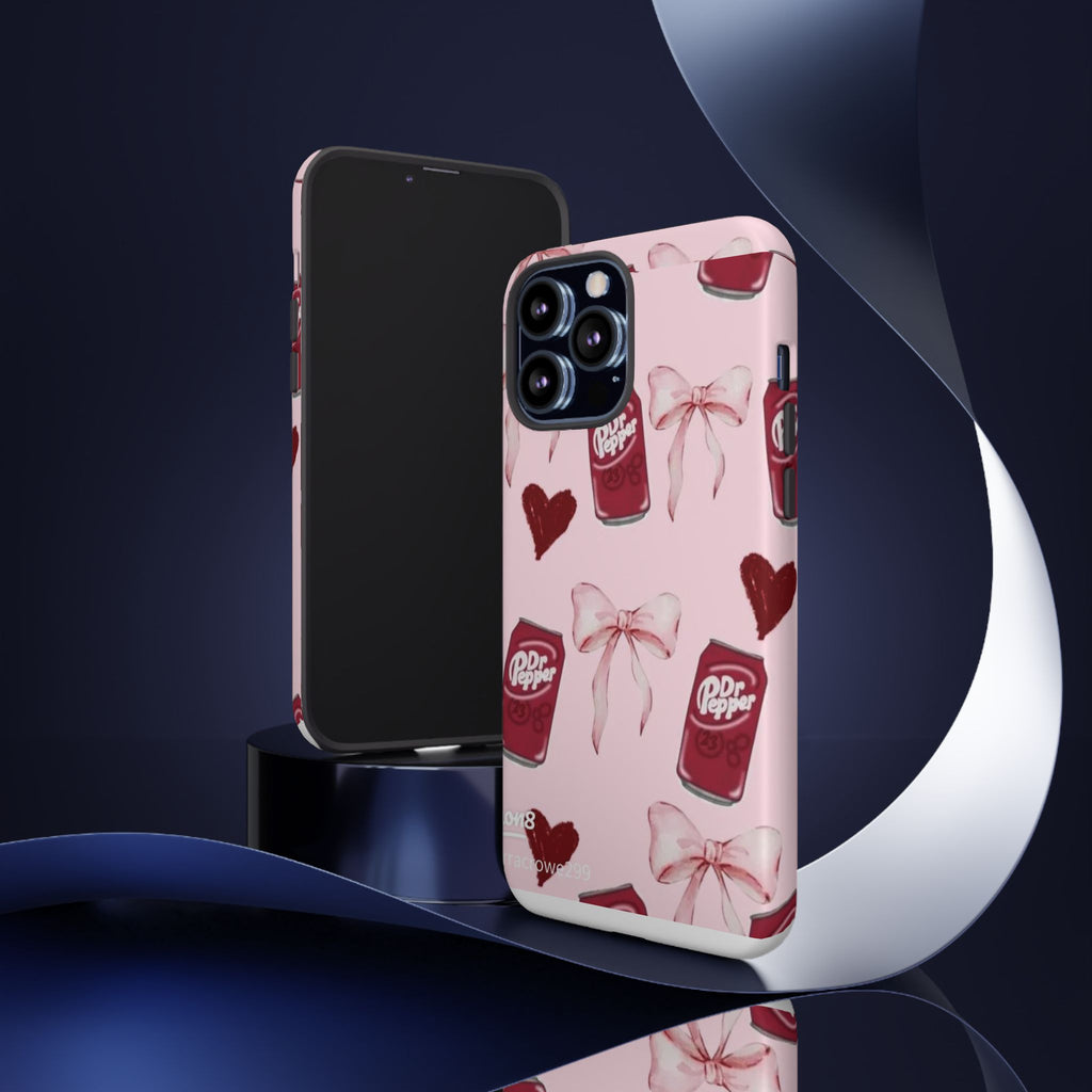 Dr Pepper Pink Bow Phone Case — Cute Soda Pattern Tough Case