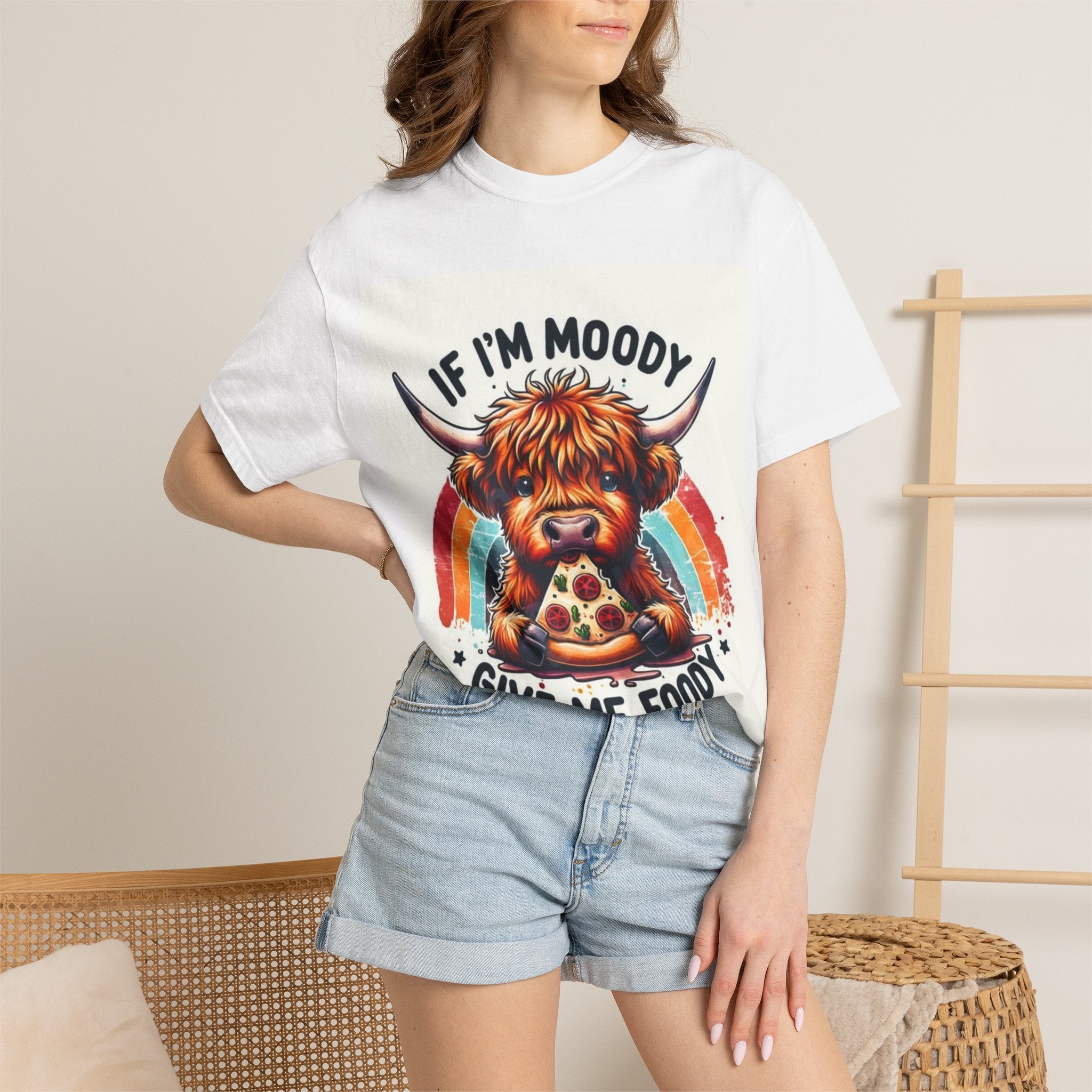 If I’m Moody Give Me Foody Highland Cow T-Shirt