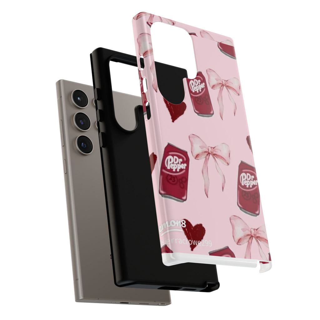 Dr Pepper Pink Bow Phone Case — Cute Soda Pattern Tough Case