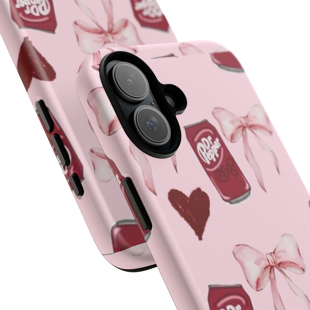 Dr Pepper Pink Bow Phone Case — Cute Soda Pattern Tough Case