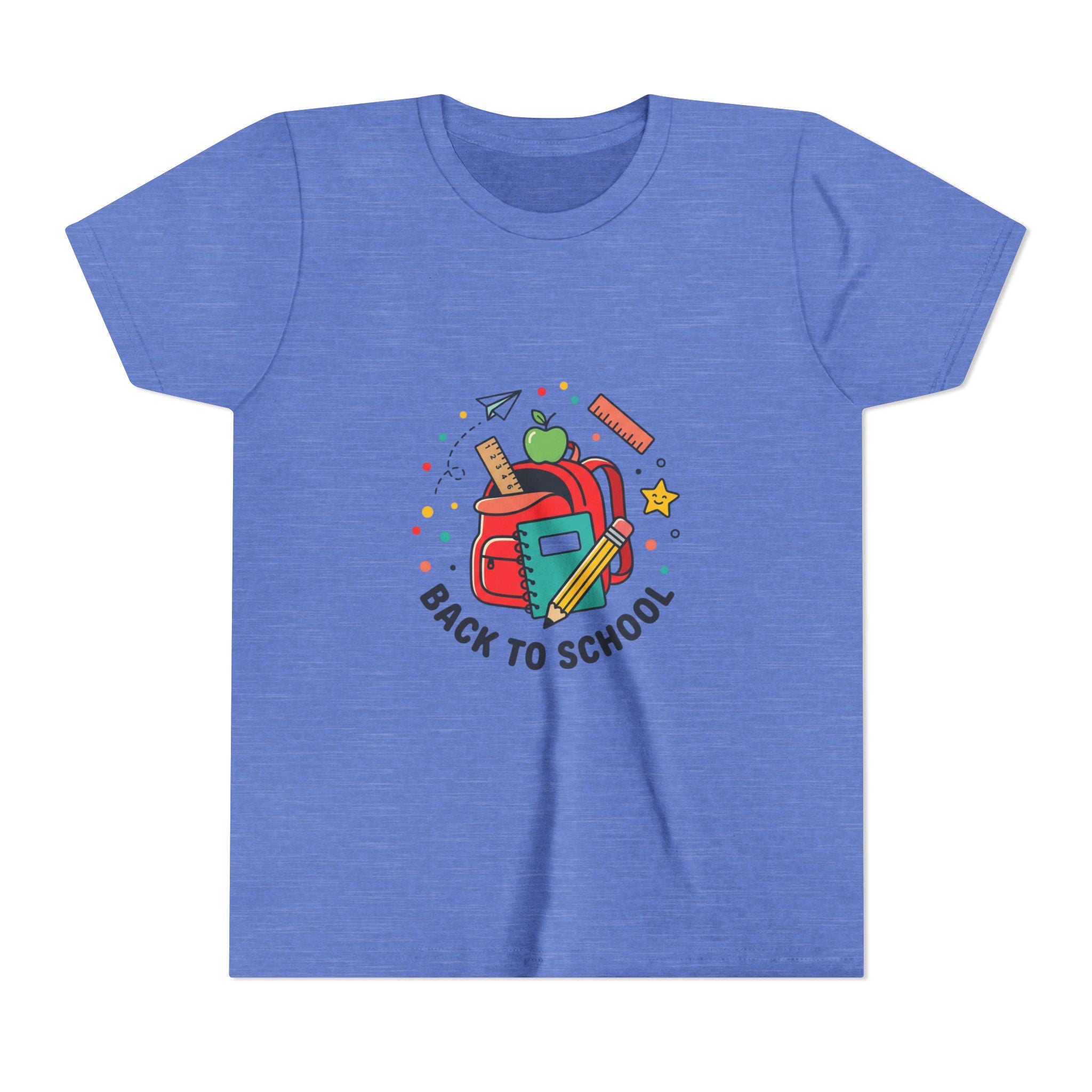 Back to School Youth Tee — Kids Backpack & School Supplies Graphic Shirt