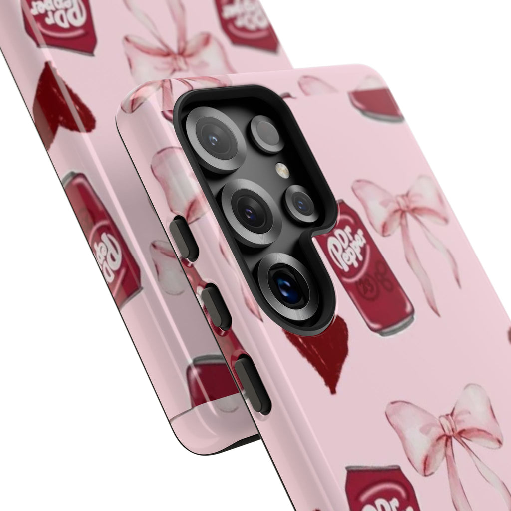 Dr Pepper Pink Bow Phone Case — Cute Soda Pattern Tough Case