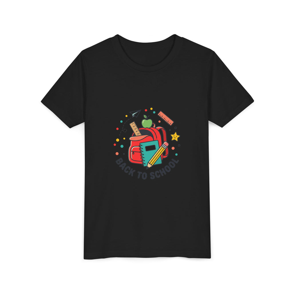 Back to School Youth Tee — Kids Backpack & School Supplies Graphic Shirt