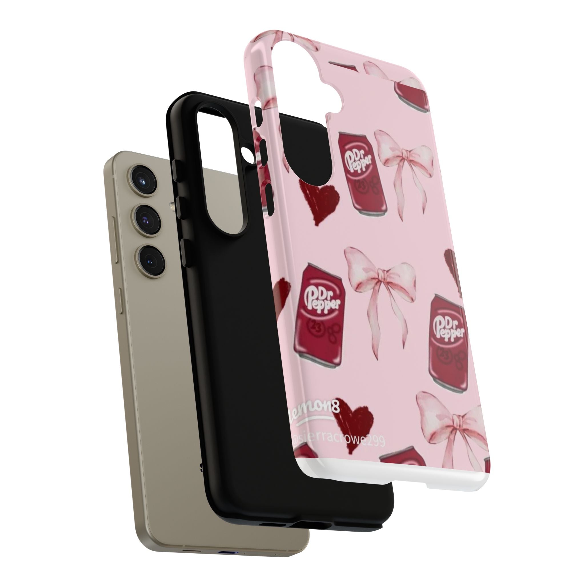 Dr Pepper Pink Bow Phone Case — Cute Soda Pattern Tough Case