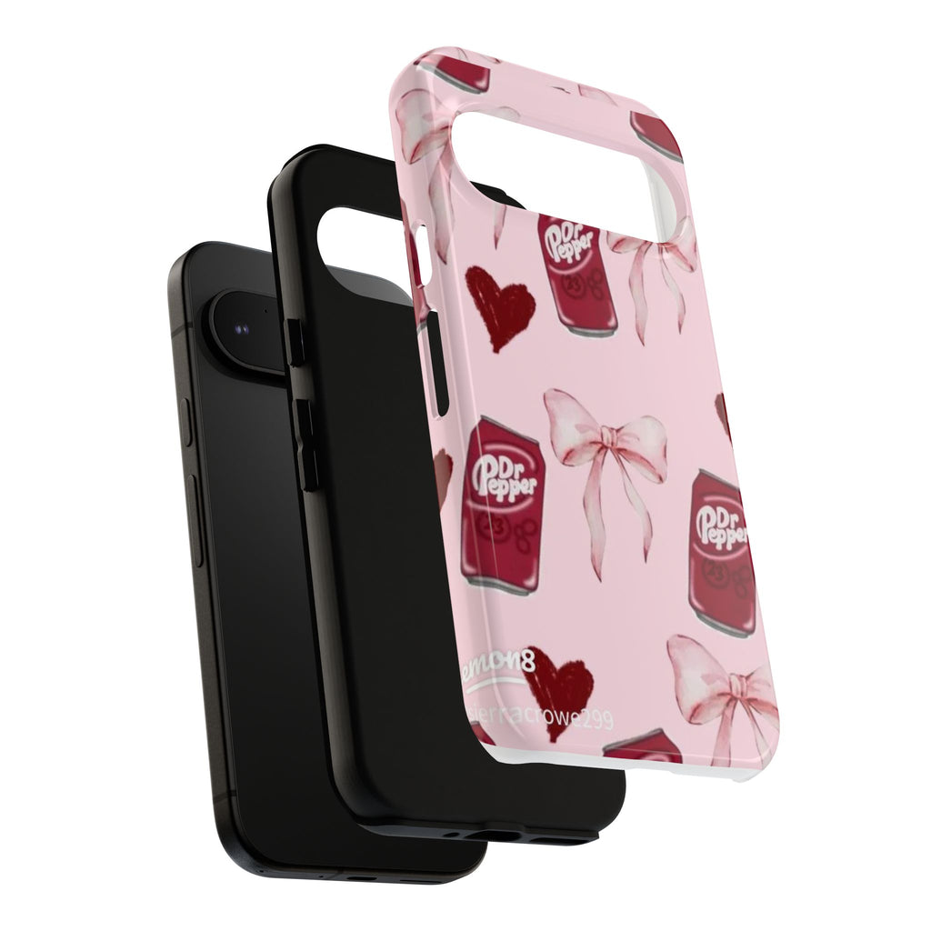 Dr Pepper Pink Bow Phone Case — Cute Soda Pattern Tough Case
