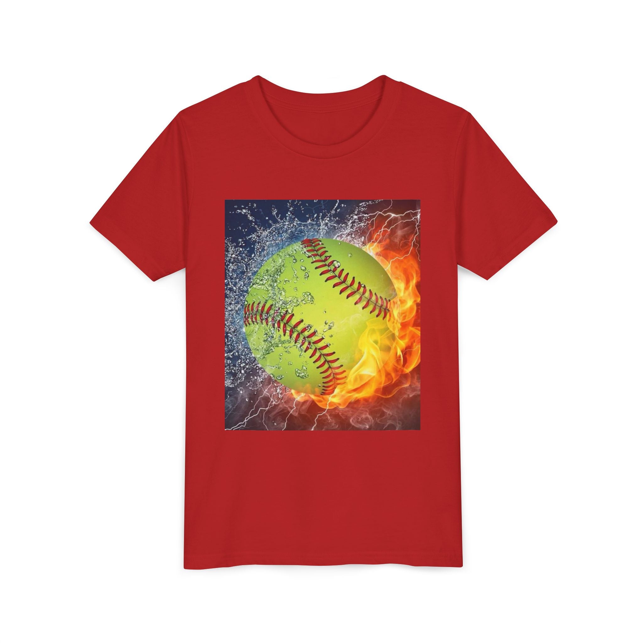 Youth Softball Flame & Splash Tee