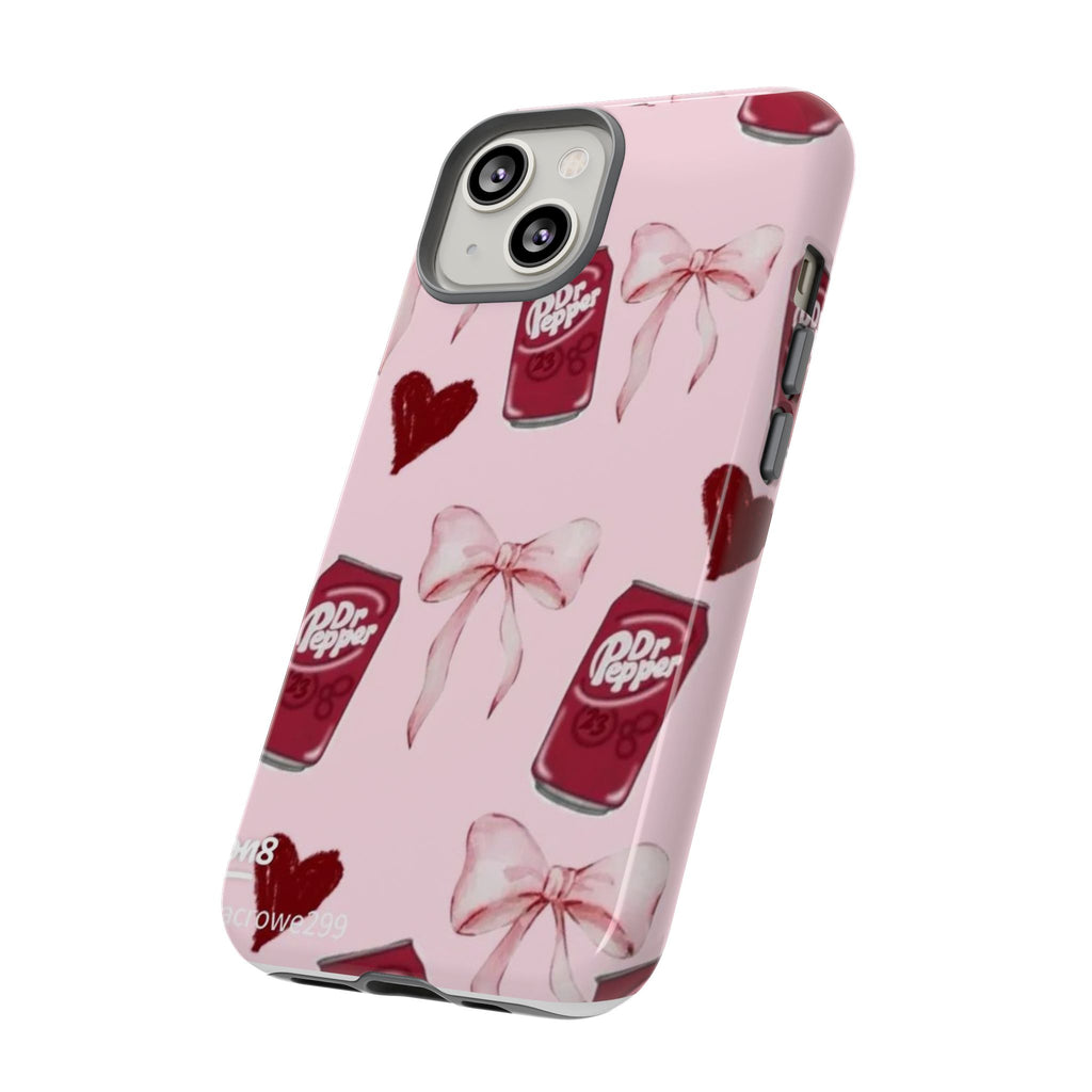 Dr Pepper Pink Bow Phone Case — Cute Soda Pattern Tough Case