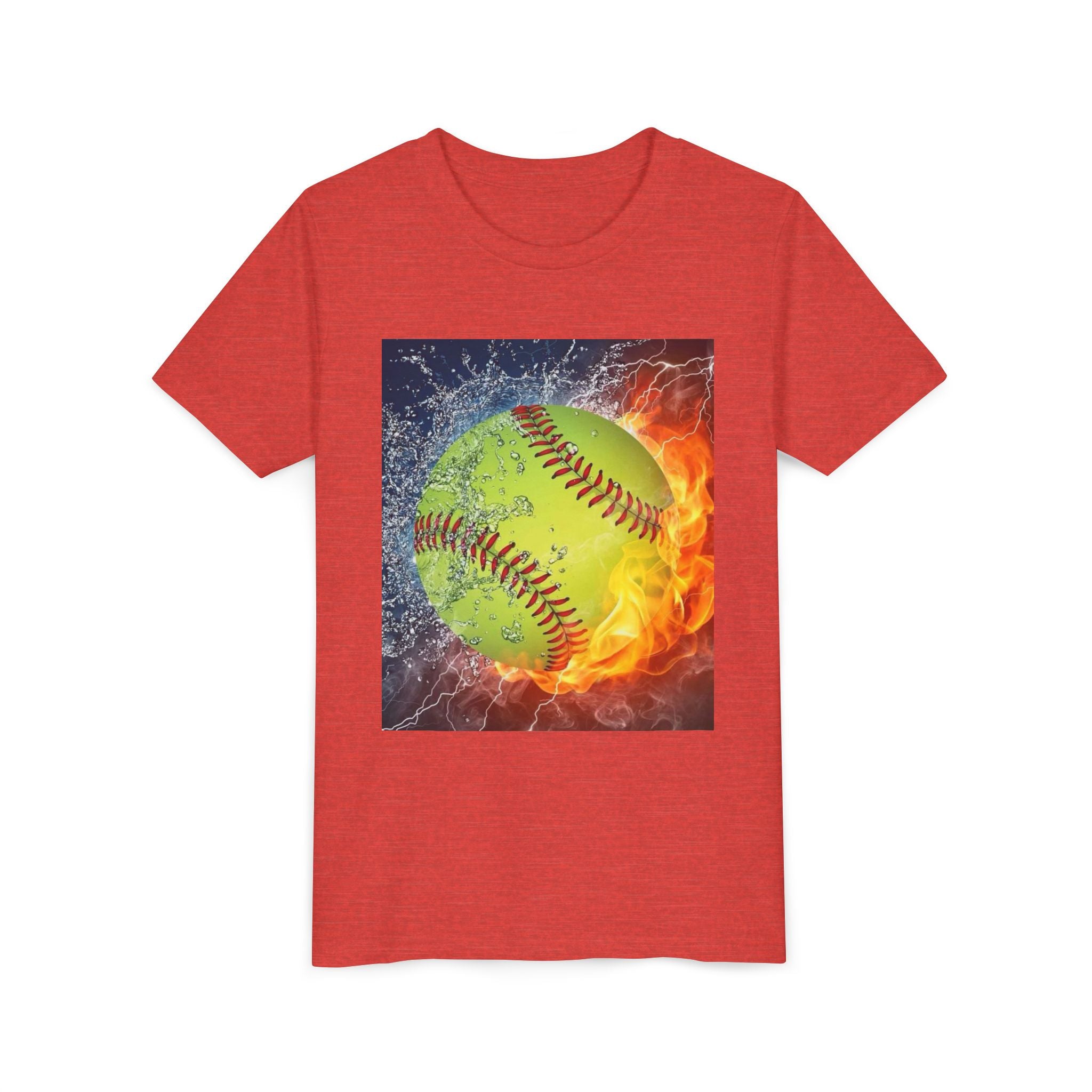Youth Softball Flame & Splash Tee
