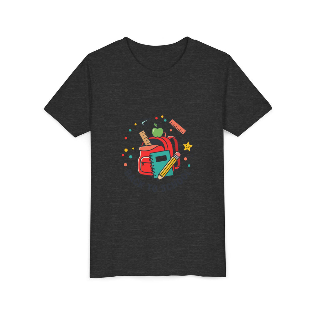 Back to School Youth Tee — Kids Backpack & School Supplies Graphic Shirt