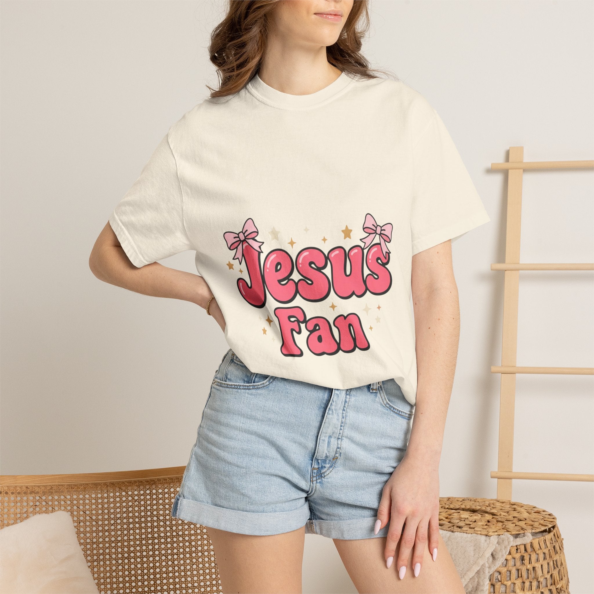 Jesus Fan T-Shirt — Cute Pink Gospel Graphic Tee