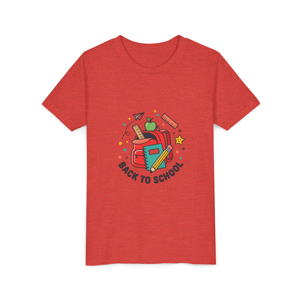 Back to School Youth Tee — Kids Backpack & School Supplies Graphic Shirt