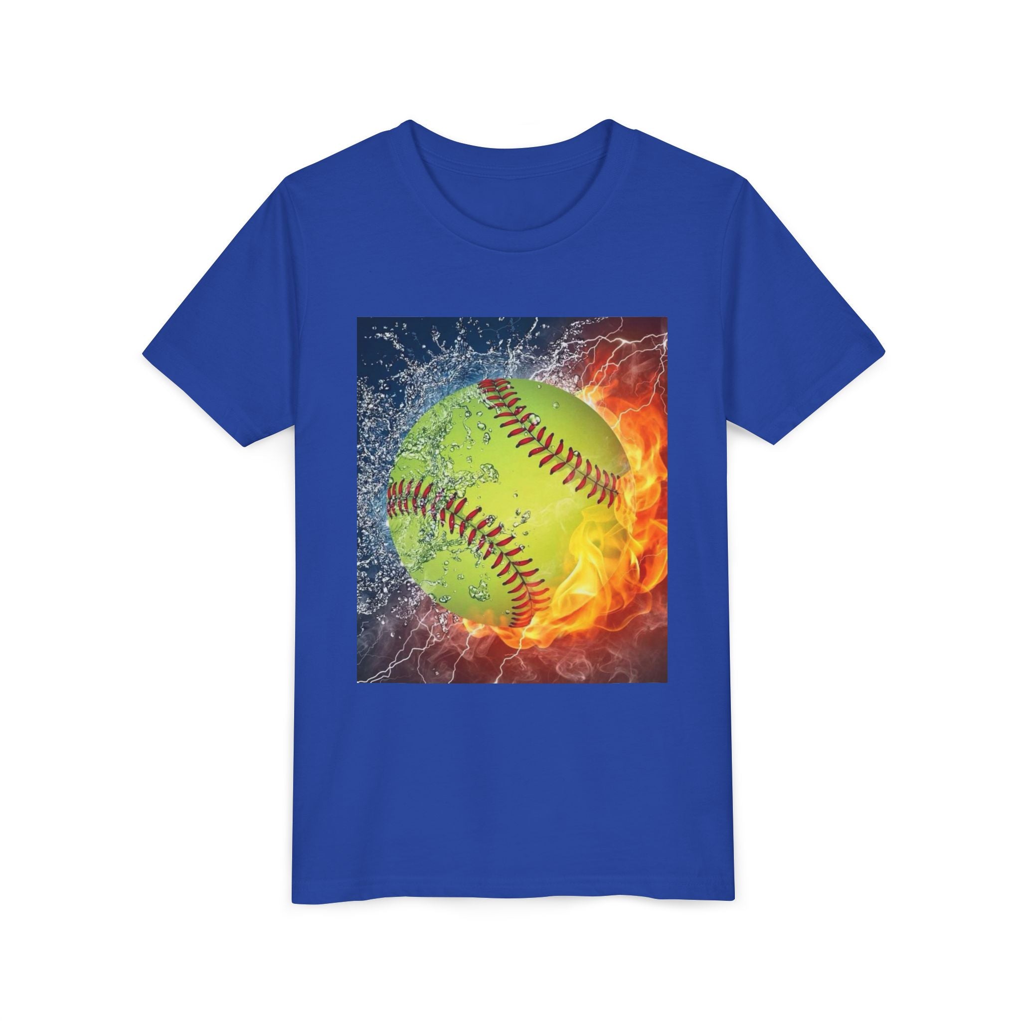 Youth Softball Flame & Splash Tee