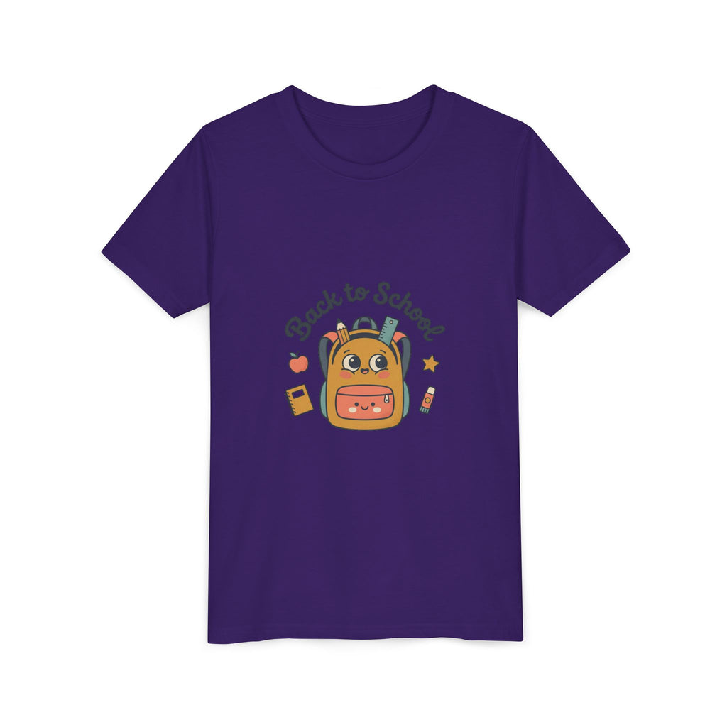 Back to School Youth Tee — Cute Backpack & Supplies Kids Shirt