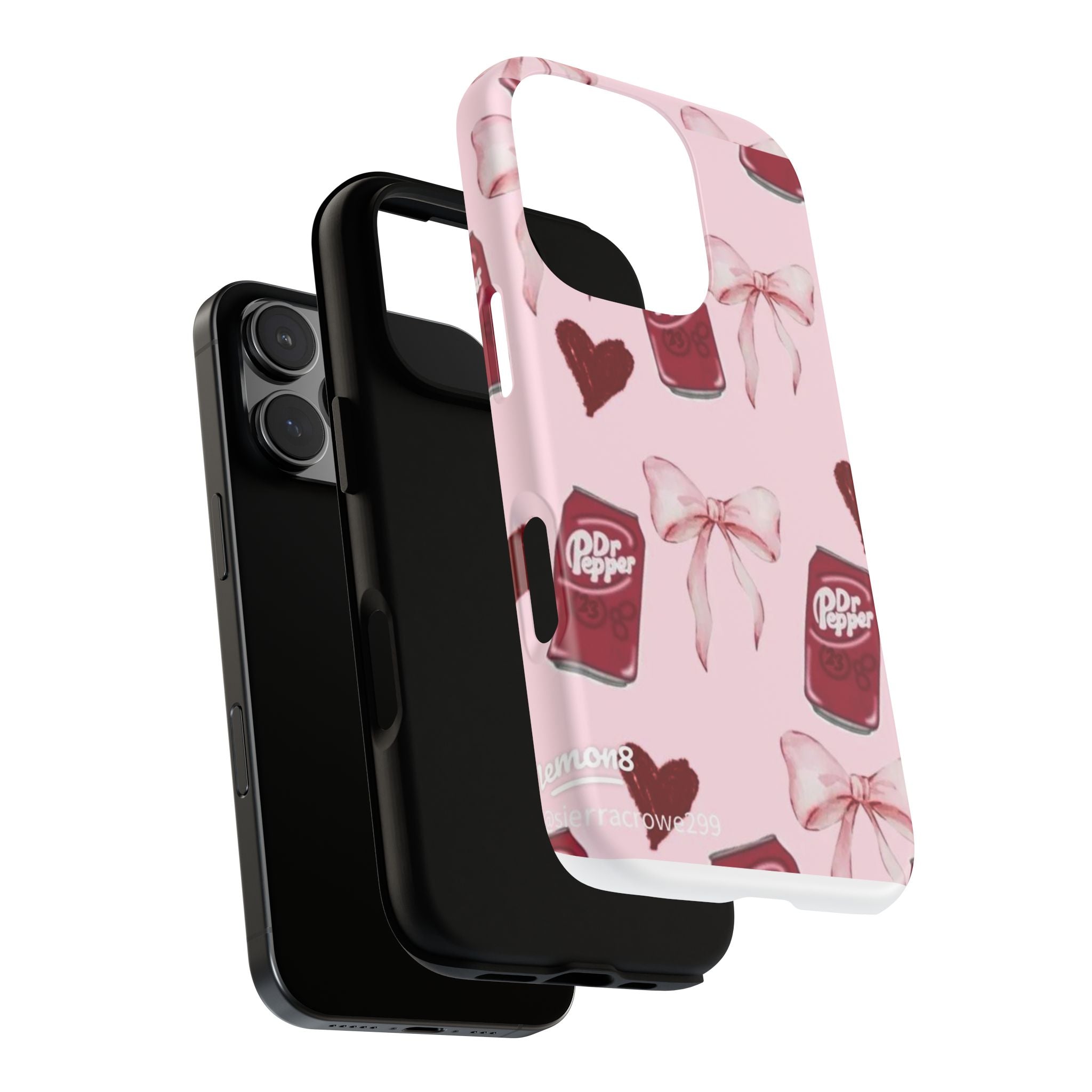 Dr Pepper Pink Bow Phone Case — Cute Soda Pattern Tough Case