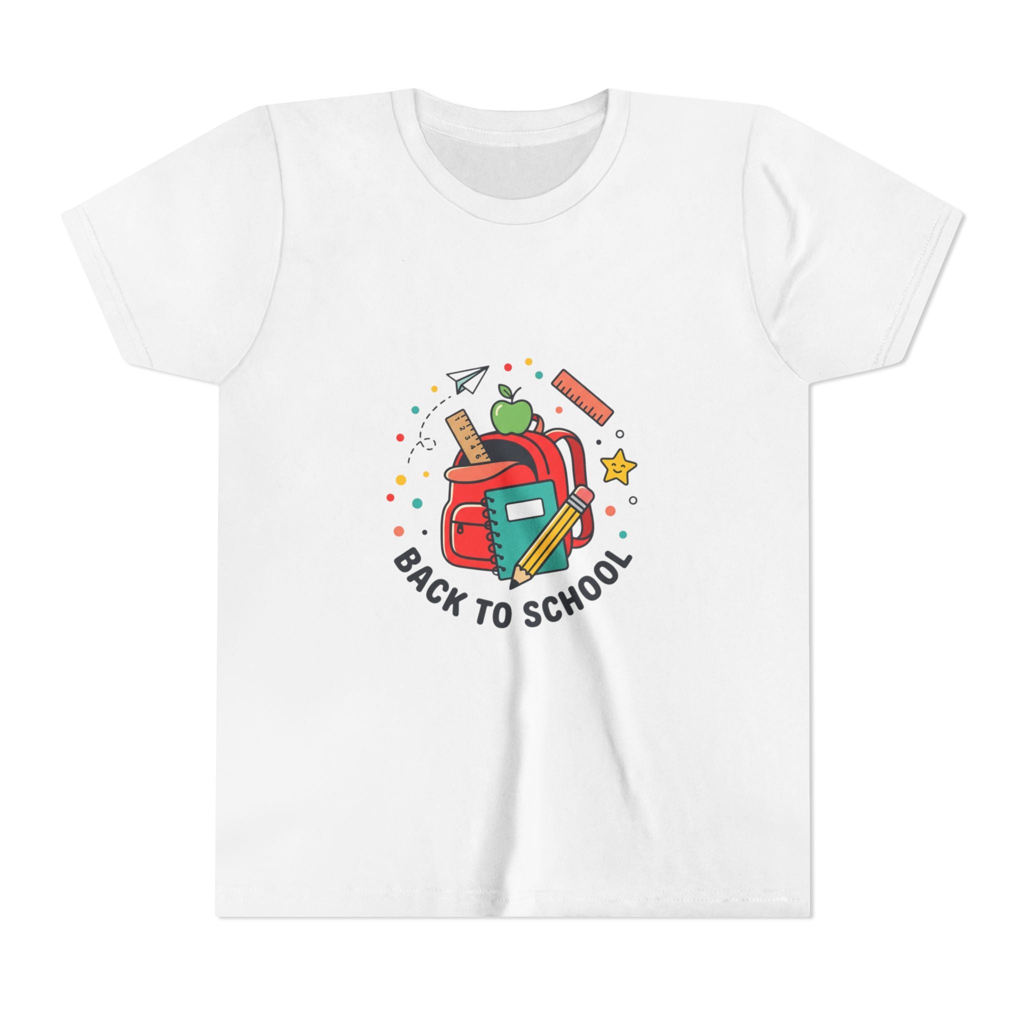 Back to School Youth Tee — Kids Backpack & School Supplies Graphic Shirt
