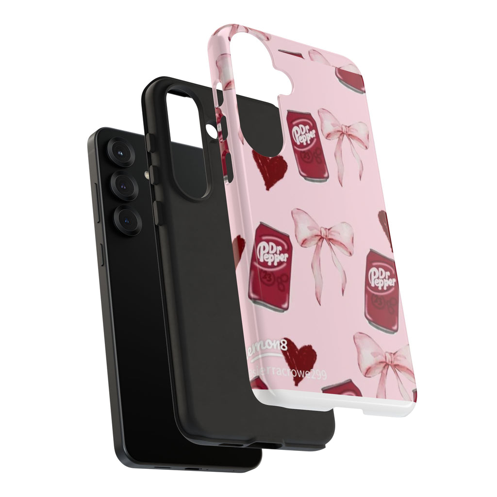 Dr Pepper Pink Bow Phone Case — Cute Soda Pattern Tough Case