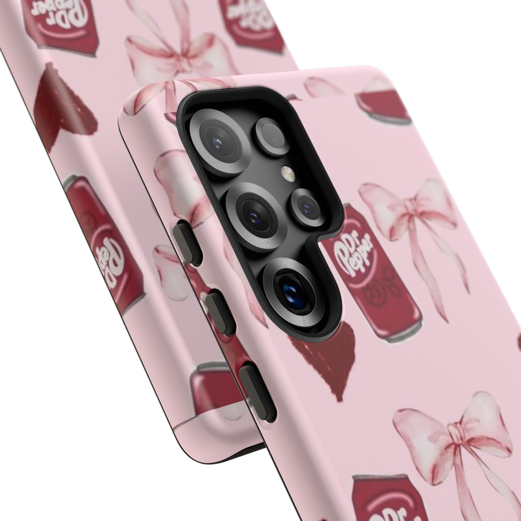 Dr Pepper Pink Bow Phone Case — Cute Soda Pattern Tough Case
