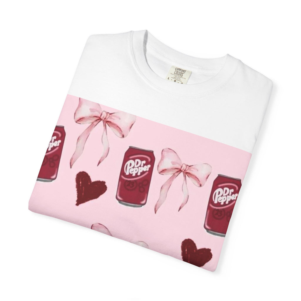 Dr Pepper Pink Pattern T-Shirt — Cute Soda Hearts & Bows Tee