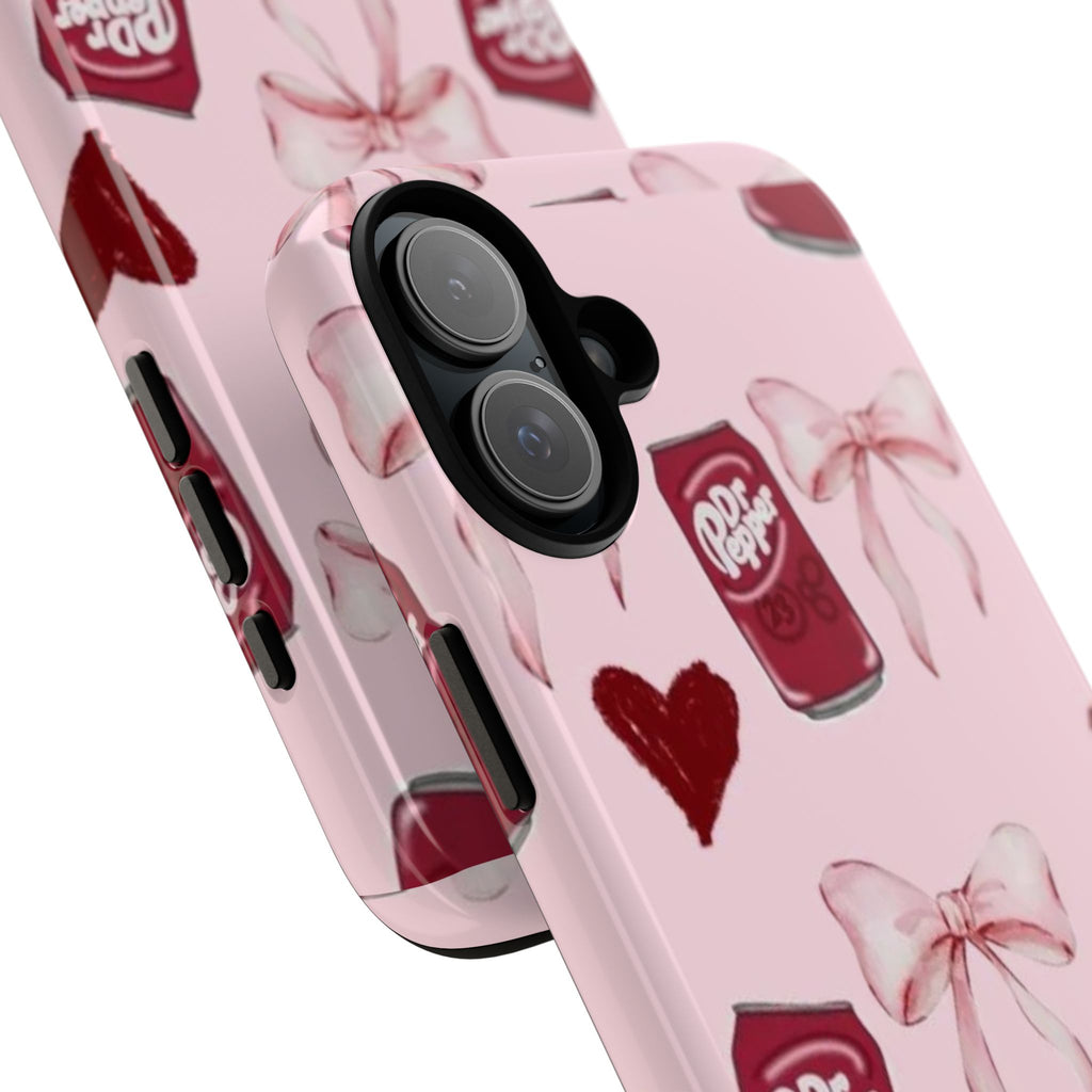 Dr Pepper Pink Bow Phone Case — Cute Soda Pattern Tough Case