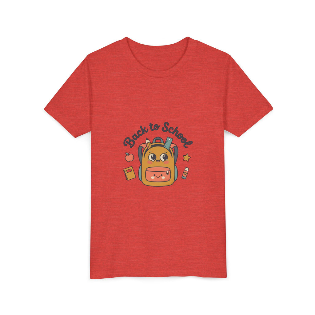 Back to School Youth Tee — Cute Backpack & Supplies Kids Shirt