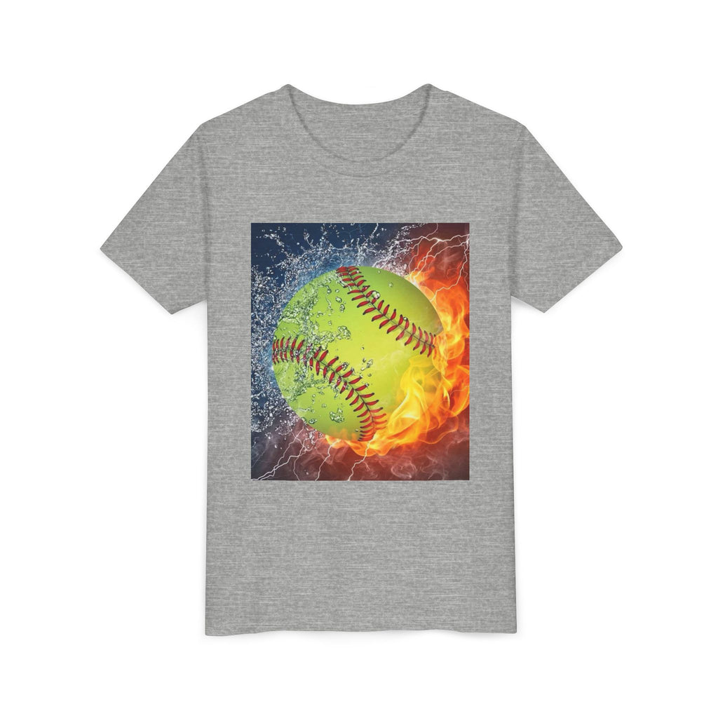 Youth Softball Flame & Splash Tee