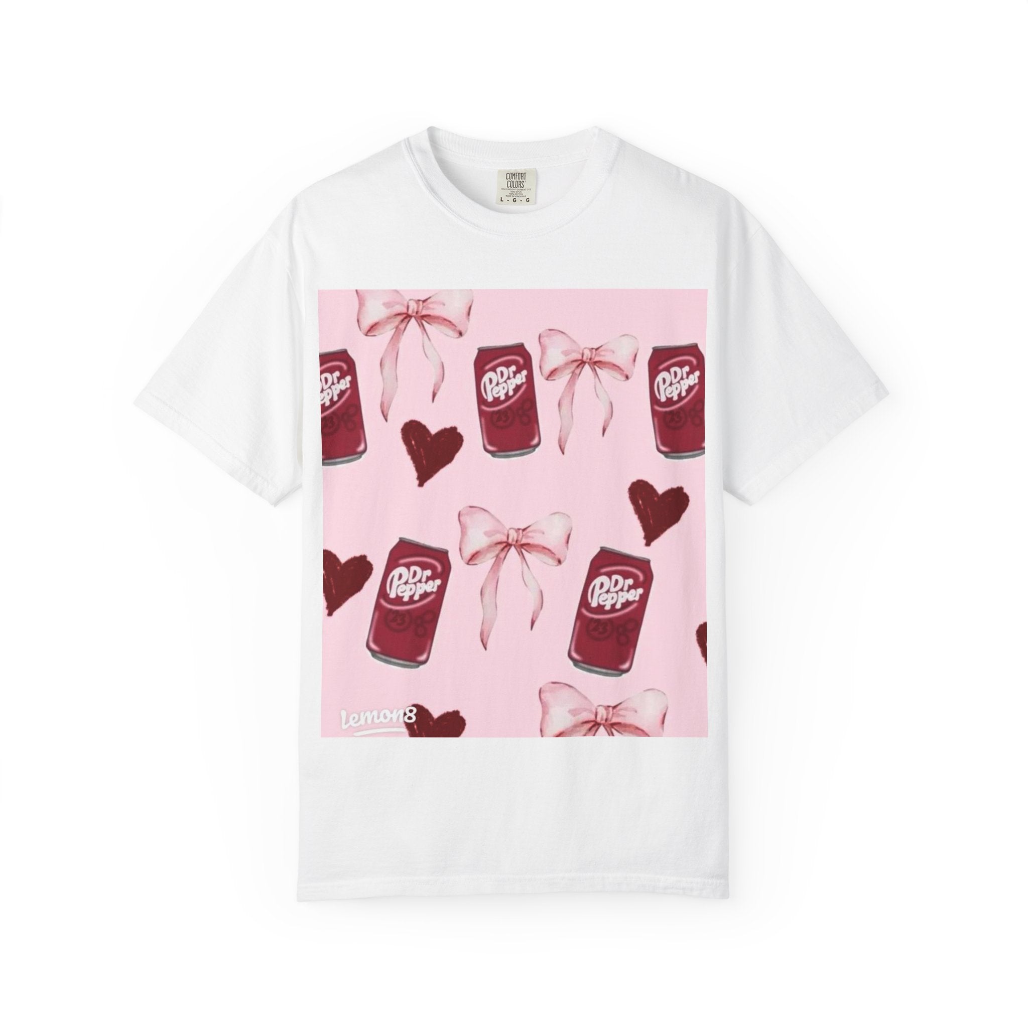 Dr Pepper Pink Pattern T-Shirt — Cute Soda Hearts & Bows Tee