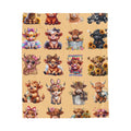 Velveteen Plush Blanket — Cute Highland Cow Pattern Cozy Throw for Kids & Farm Animal Lovers