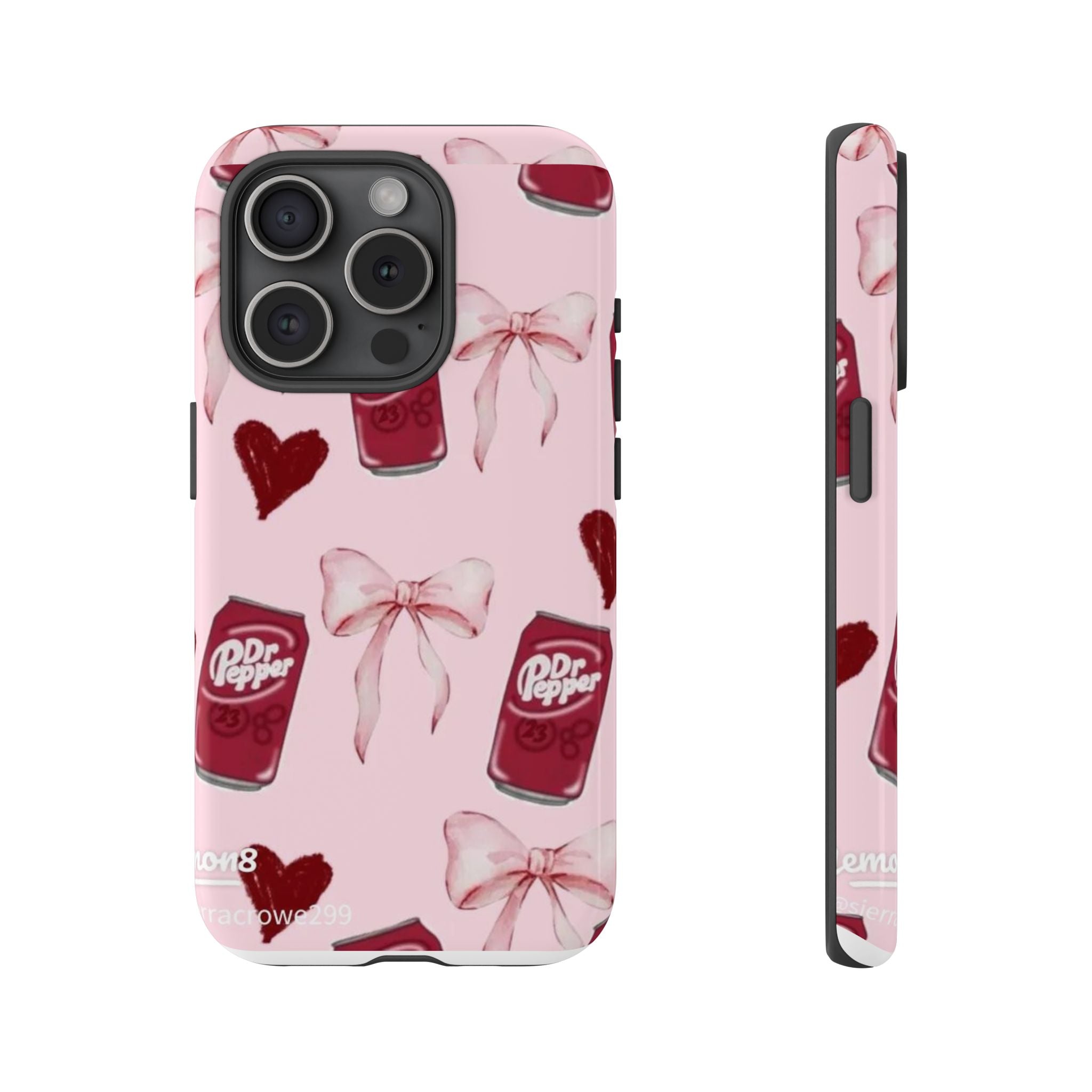 Dr Pepper Pink Bow Phone Case — Cute Soda Pattern Tough Case