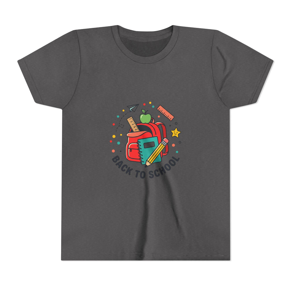 Back to School Youth Tee — Kids Backpack & School Supplies Graphic Shirt