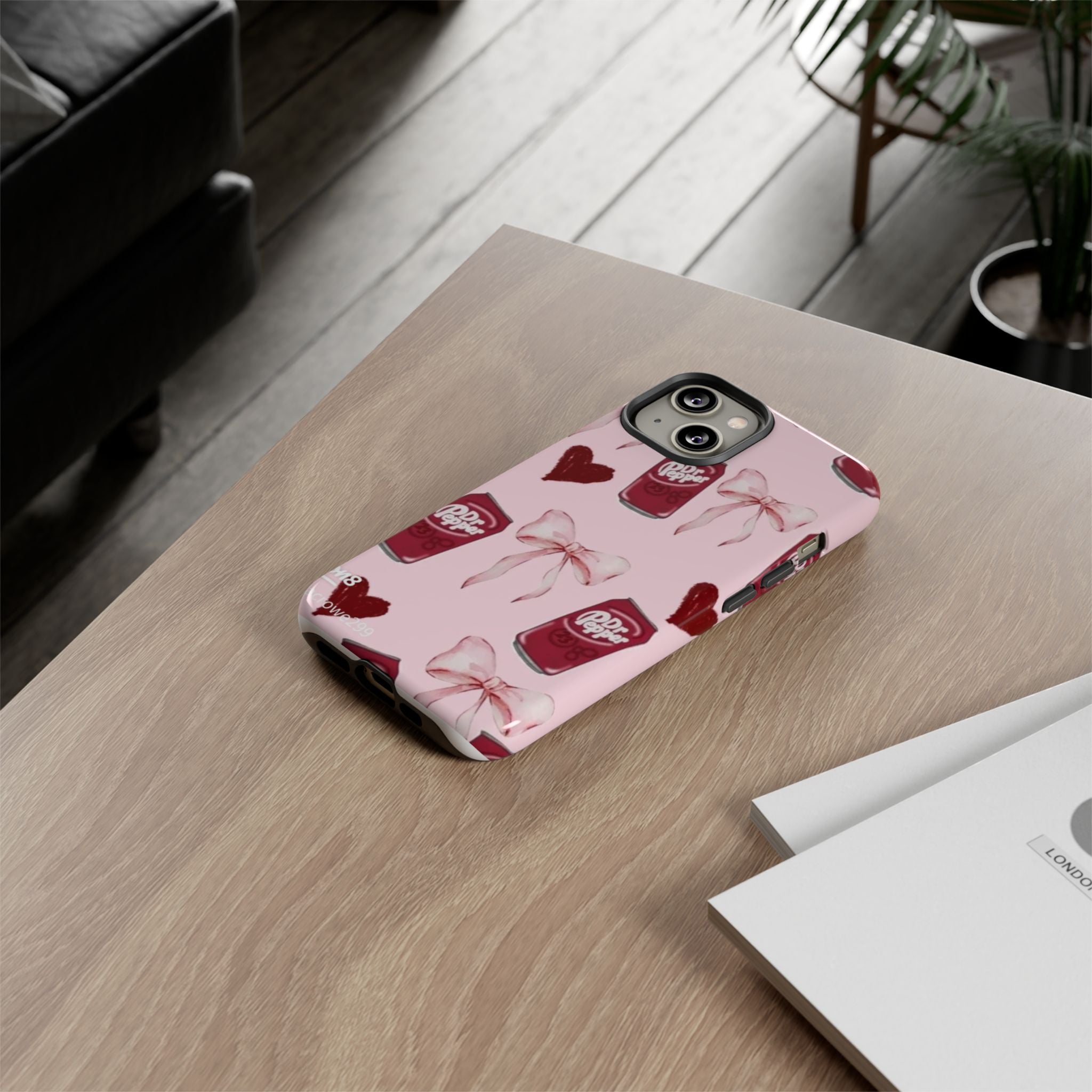 Dr Pepper Pink Bow Phone Case — Cute Soda Pattern Tough Case